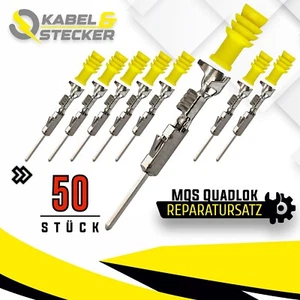 50er Set MQS Quadlok Stift Crimpkontakt gedichtet Seal 0,25-0,35mm² Fakra MOST - Afbeelding 1 van 2