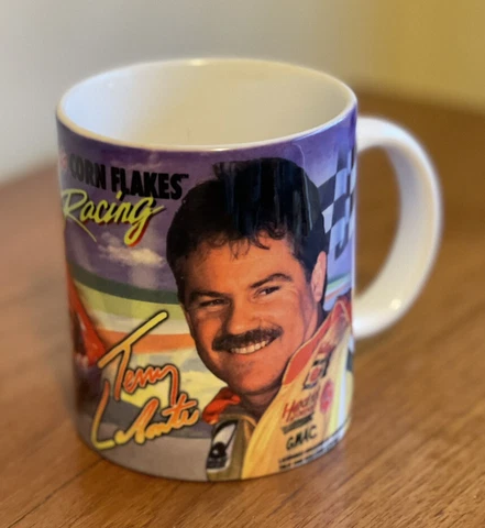 NASCAR Terry L’Abonte #5 Kellogg’s Coffee Mug, White. Perfect Condition. Rare! Cover