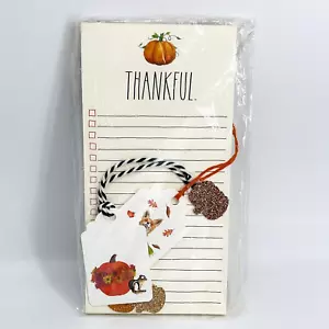 RAE DUNN THANKS PUMPKIN BRIEFPAPIER NOTIZBLOCK MIT ETIKETT-HOME-OFFICE-SCHREIBTISCH-SCHREIBEN-NEU - Bild 1 von 6
