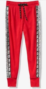 *VICTORIA'S SECRET PINK BLING SKINNY JOGGER COTTON BLING LOGO PANT XS - Picture 1 of 11