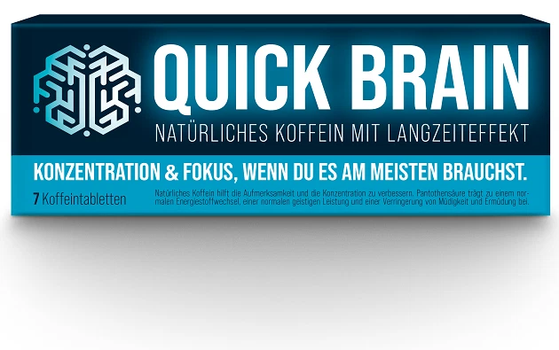 Quick Brain by Orthomol ,PZN 16830229 7 Koffeintabletten