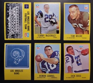 (6) 1967 Philadelphia Los Angeles Rams Lot Gabriel; McDonald; Team Cards (~VGEX) - Bild 1 von 8