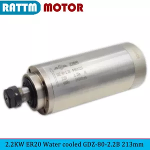 Motor de husillo de refrigeración por agua CNC 2,2 KW ER20 110 V 220 V fresado enrutador GDZ-80-2,2B - Imagen 1 de 6