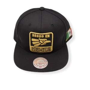 Mitchell & Ness Mexico Hecho in Mexico Gold Emb Adjustable Snapback Hat Cap - Picture 1 of 5