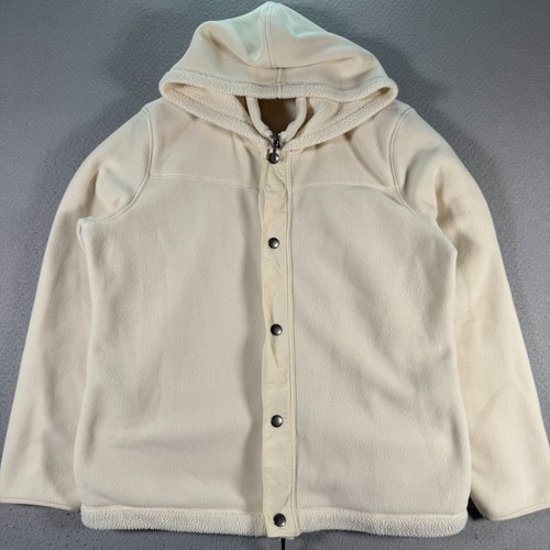 OFF WHITE Giacca vintage Lauren Ralph Lauren donna grande pile bianco sporco comoda Y2K