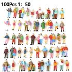 ABS Material Multicolor Painted Figures Model Trains 1 50 Scale 100Pcs