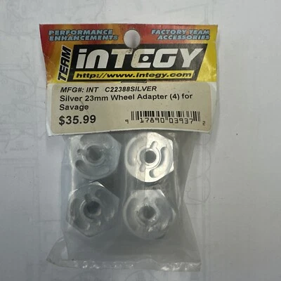 Integy Silver 23mm Wheel Adapter (4) For Savage INT C22388SILVER NIP - Image 1 of 4
