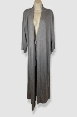 Bata de punto Shangri La gris lisa para mujer Natori talla S Foto 1 de 2