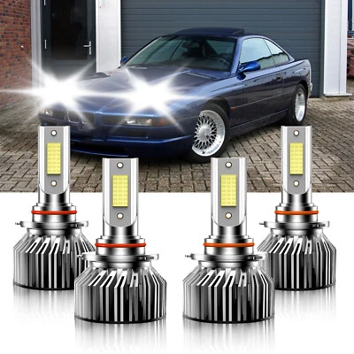 4X 9005 9006 Kit combinado de bombillas de faros LED haz alto bajo para BMW 840Ci 1994-1997 Foto 1 de 4