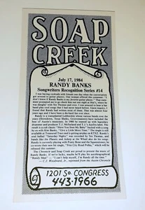 Soap Creek Saloon Randy Banks Tischkarte Poster Flyer Austin Texas - Bild 1 von 1