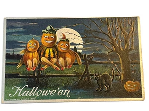Halloween Serie AMP Co 303 JOL Recinzione Gatto Nero Alcan Muschio Stile Tuck - Foto 1 di 14