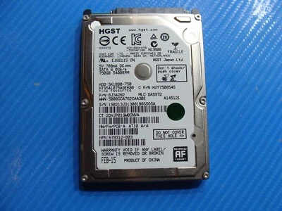 HP 15-ac161nr HGST 750GB SATA 2.5" 5400RPM HDD Hard Drive HTS541075A9E680 - Image 1 of 2