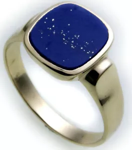 333 Gold Herren Ring echte Lapis Lazuli alle Steine mögl. Gelbgold Qualität - Afbeelding 1 van 6