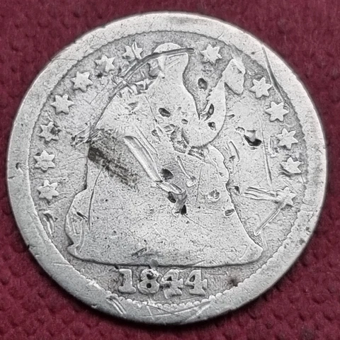 1844 O Seated Liberty Half Dime 5c Circulated Details #58581 Cover