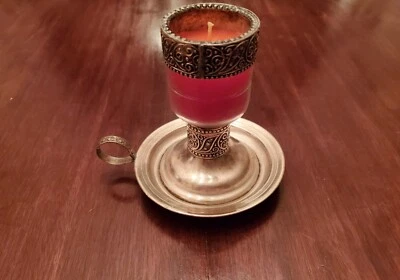 Vintage Silverplate Ornate Candleholder - Image 1 of 2