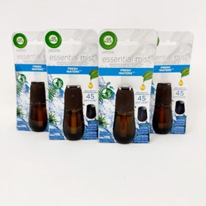 Lot of 4 Air Wick Essential Mist 45 Day Refill FRESH WATERS Oil Fragrance NEW - Picture 1 of 5