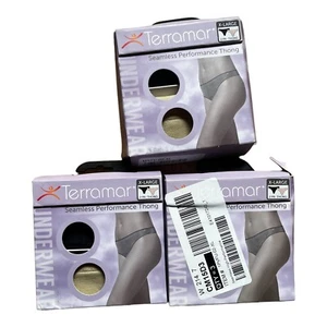 Terramar Seamless Performance Thong | Black & Beige| X-Large | NWT x3 Packages - Picture 1 of 4