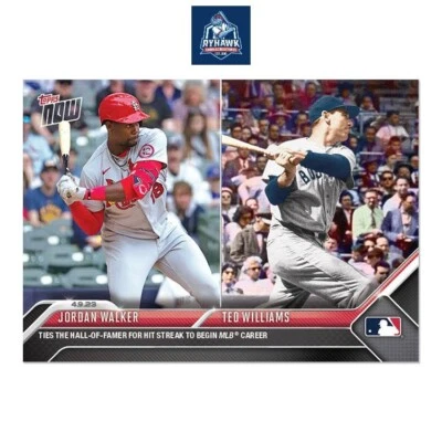 2023 Topps Now #87 Jordan Walker Ties Ted Williams Cardinals Red Sox In Hand - Image 1 of 3