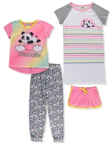 Sweet N Sassy Girls' 4-Piece Panda Pajamas Set - Picture 1 of 3