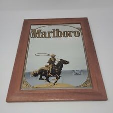Vintage Marlboro Sign Store Display 1960s Mirror Sign 16x12 Advertisement Cowboy