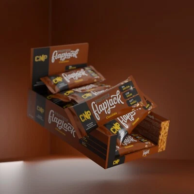 CNP Protein Flapjacks 12 x 75g Bars, Chocolate (Slightly Dented Boxes)