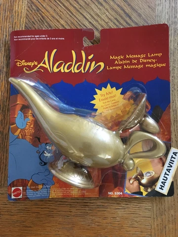 Alladin Magic Message Lamp 1993 Mattel Canada 5304 Carded Rack Sealed Disney Cover