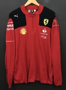 Scuderia Ferrari F1 Racing 2023 Team Men's Red Puma Half-Zip Knit Sweatshirt 2XL - Picture 1 of 11