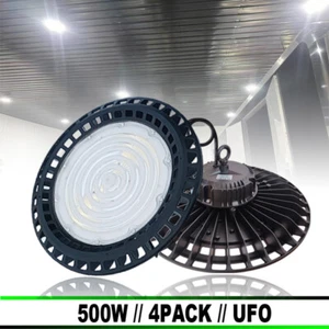 4-Pack High Bay Light 500W UFO led Factory Warehouse Commercial Light Fixtures - Picture 1 of 12