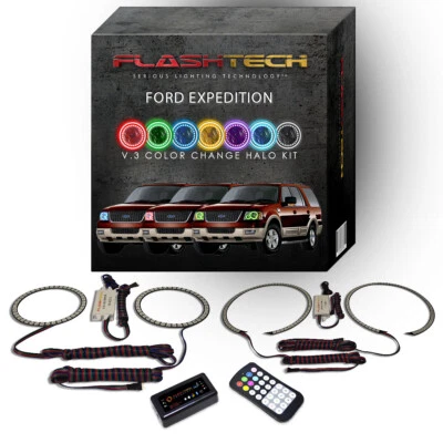 Kit Halo LED Bluetooth Multicolor RGB para Faros Ford Expedition 2003-2006 Foto 1 de 4