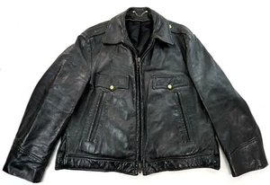 MIKLOS US Police Officer Biker Lederjacke 56 XL Kurz - Picture 1 of 4