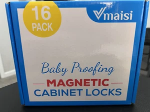 16 Pack Child Safety Magnetic Cabinet Locks - Children Proof Cupboard Baby Lo... - Picture 1 of 3