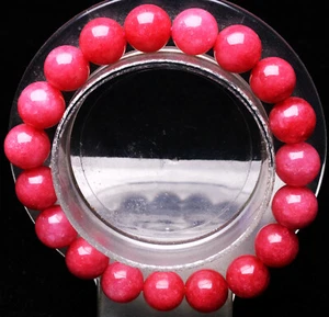 10.3mm Natural Rose Ice Rhodochrosite Gemstone Beads Love Bracelet - Picture 1 of 6