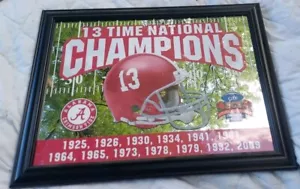 Alabama Crimson Tide 13 Time National Champions 2009 Mirror Sign - Picture 1 of 6
