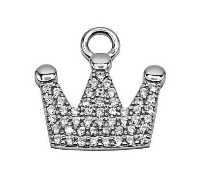 Ciondolo pendente Corona Diadema Grande zirconi argento 925 - Collezione Hoops - Immagine 1 di 4