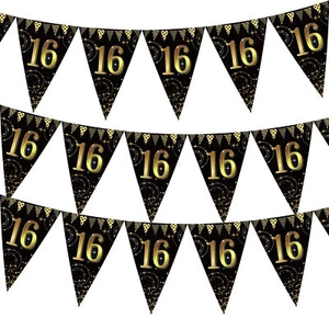 HOT AU - BIRTHDAY BUNTING BANNER PARTY DECOR FLAG 16 18 21 30 40 50 60 70 80 - Picture 1 of 18
