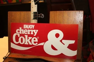 Coca Cola Glossy Cardstock Cardboard Sign 11" x 5-1/2" Cherry Coke - Picture 1 of 2