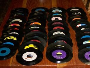Bulk Lot of 45 - 7" 45 RPM Records For Decorating & Crafts Wide Variety & Genre