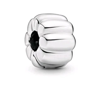 Pandora Sterling Silver Ribbed Clip Charm #790163 S925ale - Picture 1 of 13