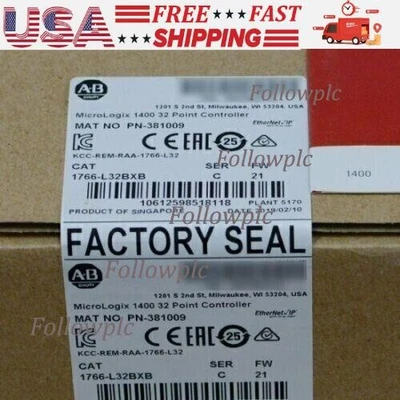 New AB 1766-L32BXB MicroLogix 1400 32 Point Controller 1766L32BXB US Free Tax - Image 1 of 4