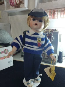 Prestige Collection Michael 15" Porcelain Boy Doll With Stand - Picture 1 of 10