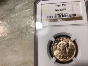 1919 Silver Standing Liberty Quarter MS63 FH - Picture 1 of 2