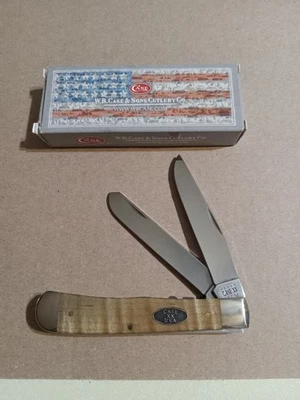 Cuchillo trampero liso arce rizado natural Case. (7254 SS). Nunca usado Foto 1 de 4