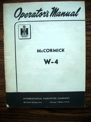 Manual del propietario IH Farmall Mccormick International W4 Foto 1 de 4