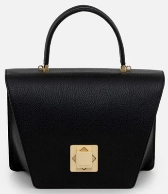 ARCADIA TRAPEZE MEDIUM CROSSBODY SATCHEL BLACK PEBBLE LEATHER NWT - Image 1 of 4