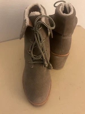 Kate Spade Mujer Beige Gamuza Plataforma Areana Botas de Cuña Talla 9.5 Euro 40.5 Foto 1 de 4