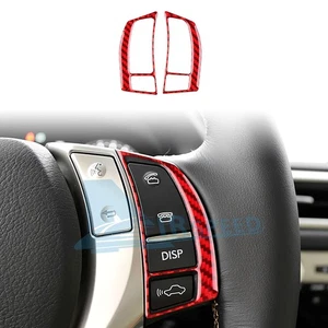 Cubierta de botón del volante roja de fibra de carbono para Lexus GS300/350/430 2012-2019 - Imagen 1 de 9