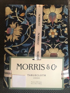 MORRIS & Co Lodden Navy Blue Floral 60 x 120" Cotton Tablecloth -- NWT - Picture 1 of 3