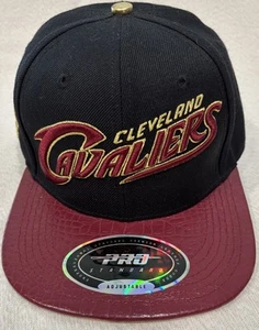 Pro Standard Cleveland Cavaliers  Navy Hat Red Leather Brim STRAPBACK Hat- NEW!! - Picture 1 of 17