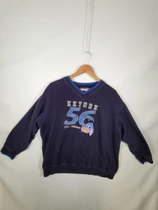 Disney Eeyore Sweatshirt Damen XL dunkelblau V-Ausschnitt bestickt Winnie Puuh - Bild 1 von 12