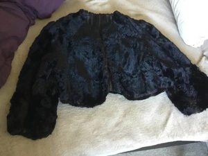 Original 1930’s Vintage real black sofft für Bolero Jacket M - Bild 1 von 9